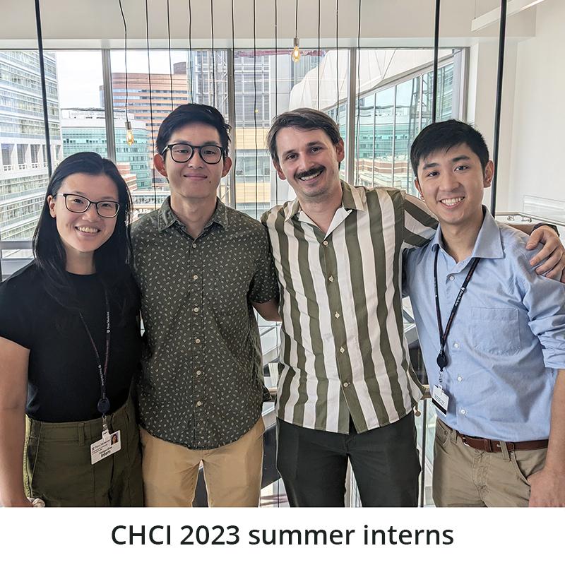 CHCI 2023 summer interns Cathy, Aaron, Nathan, and Cameron