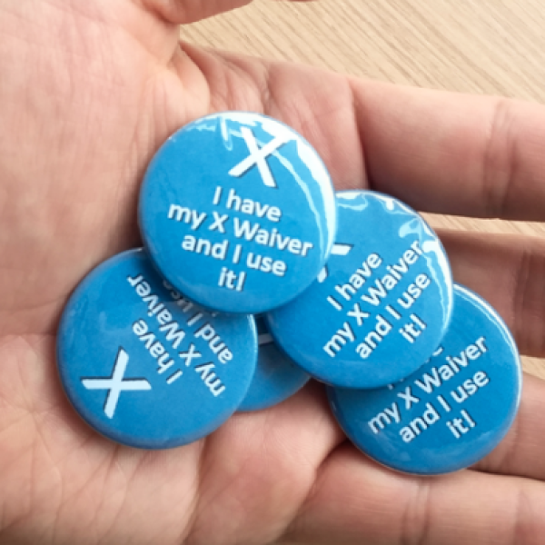 X-waiver buttons for ED clinicians